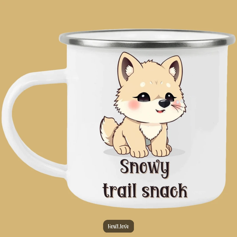 Funny Wolf Cub Snowflakes Camping Mug - Outdoor Charm for Winter Adventures