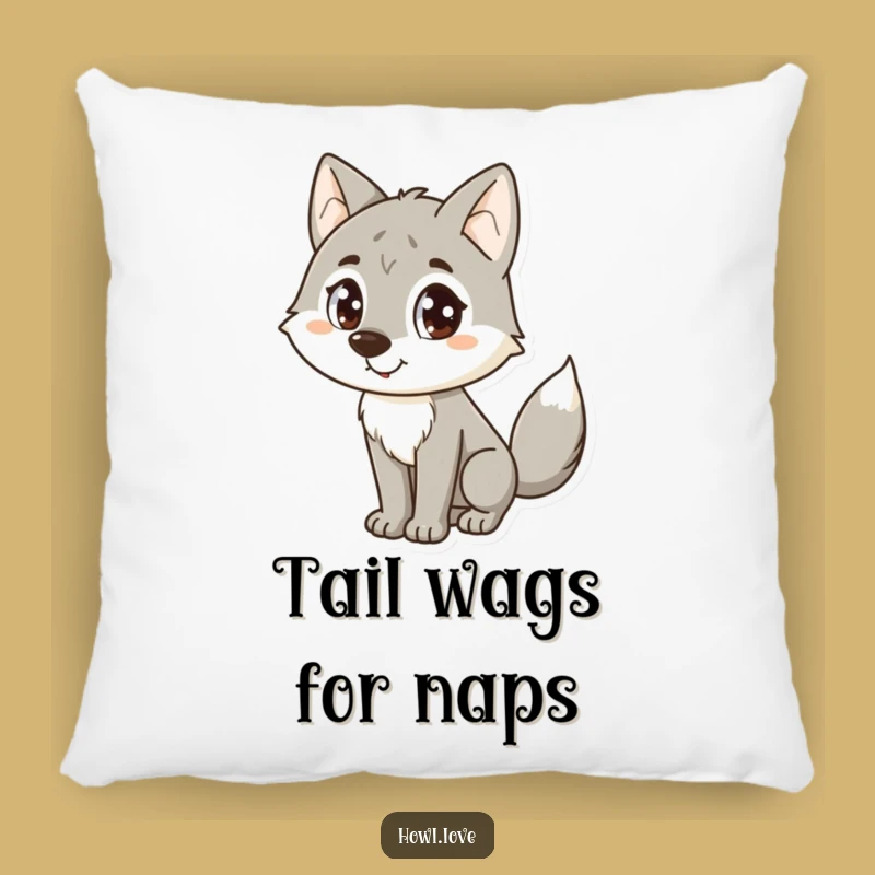 Funny Happy Wolf Pillow: Cozy & Cute Decor, Whimsical Gift