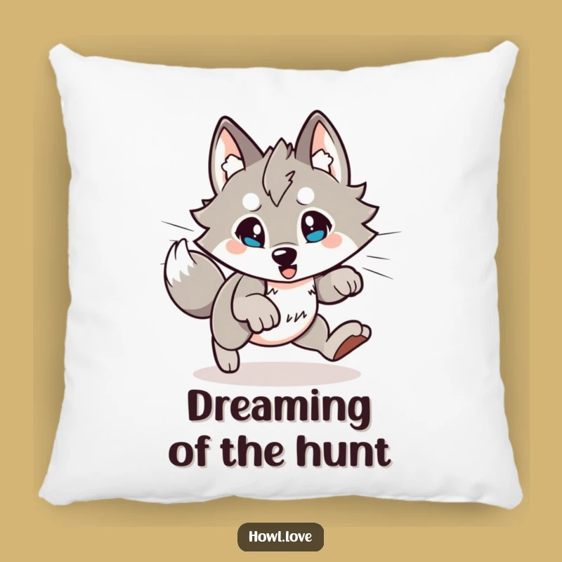 Funny Pouncing Wolf Pillow: Cozy & Energetic Decor, Whimsical Gift