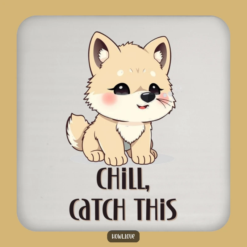 Funny Wolf Cub Snowflakes Coaster - Protect Surfaces with Winter Charm