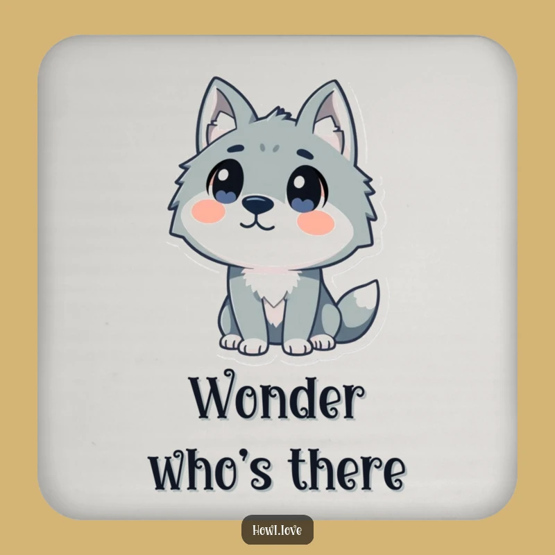 Funny Curious Wolf Coasters for Tables, a Hilarious Home Gift.