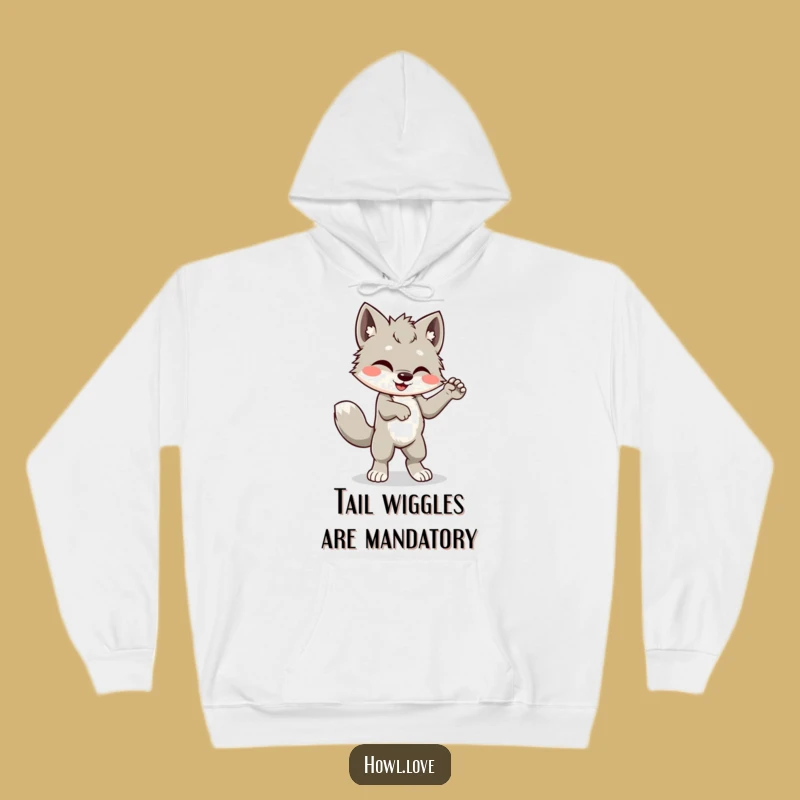 Cozy Funny Dancing Wolf Cub Hoodie: Warm Up with Humorous Moves