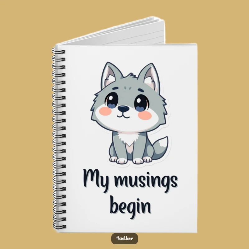 Funny Curious Wolf Notebook for Ideas, a Hilarious Stationery Gift.