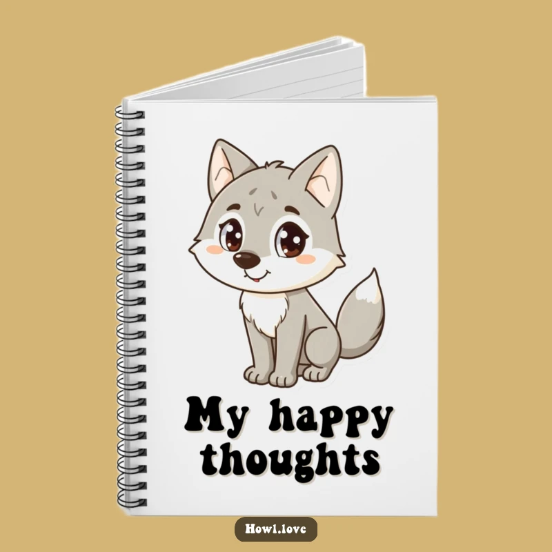 Funny Happy Wolf Notebook: Cheerful Journal, Perfect Gift for Dreamers