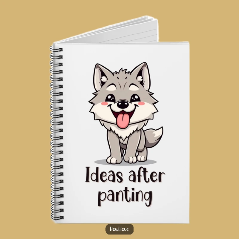 Funny Happy Wolf Panting Notebook - Journaling for Active Minds