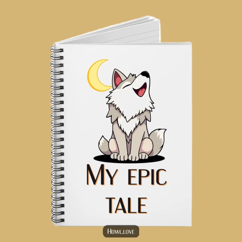 Funny Howling Wolf Notebook for Ideas, a Hilarious Stationery Gift.