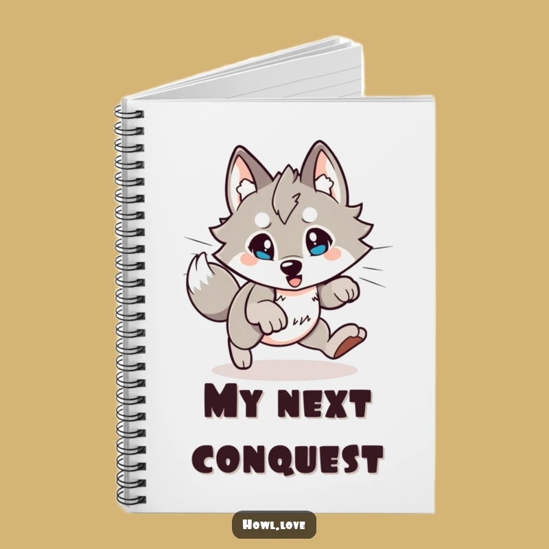 Funny Pouncing Wolf Notebook: Energetic Journal, Perfect Gift for Writers