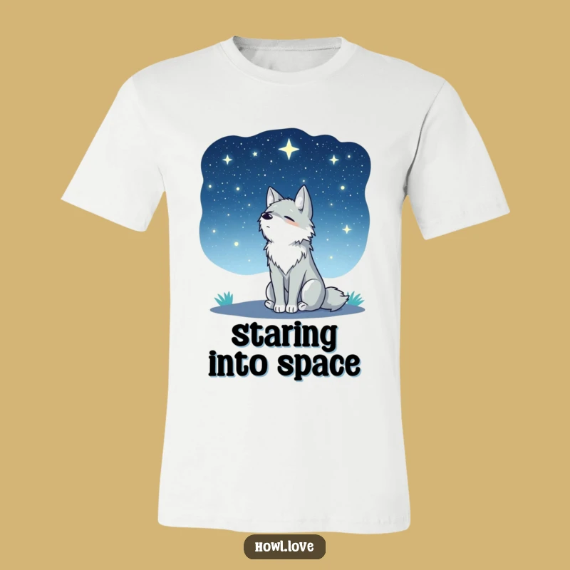 Funny Peaceful Wolf Starry Sky T-Shirt - Celestial Comfort & Humor Gift