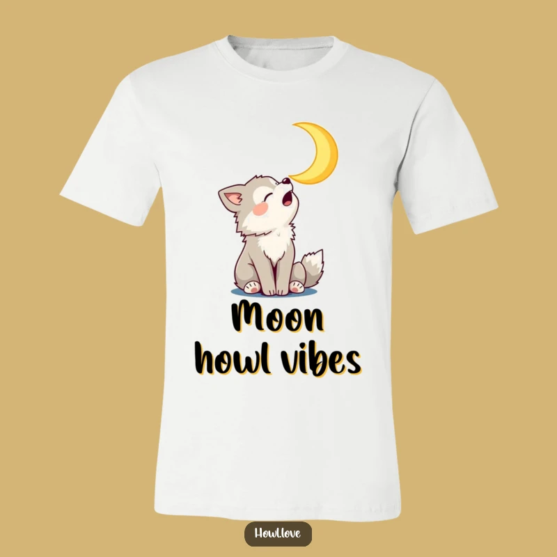 Funny Wolf Cub Moon T-Shirt: Howling Graphic Tee, a Hilarious Celestial Gift