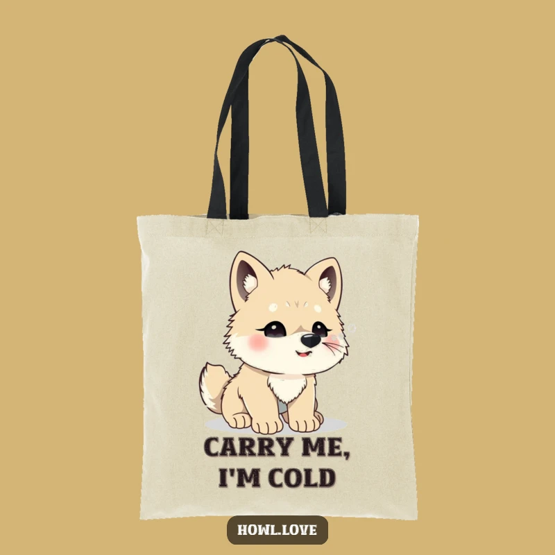 Funny Wolf Cub Snowflakes Tote Bag - Spacious & Charming Carry-All